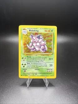 Pokemon TCG Card English Base Set Nidoking 11/102 Holo Rare MP - Image 1