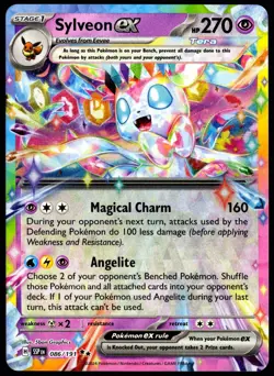 Pokemon TCG Sylveon ex 086/191 2024 Surging Sparks Double Rare Card - LP - Image 1