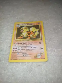 Pokemon TCG Gym Challenge Blaine's Arcanine Holo Rare Card 1/132 - Image 1