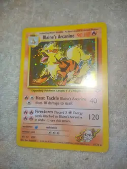 Pokemon TCG Gym Challenge Blaine's Arcanine Holo Rare Card 1/132 - Image 2