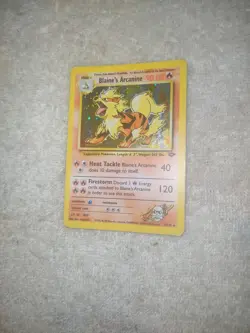 Pokemon TCG Gym Challenge Blaine's Arcanine Holo Rare Card 1/132 - Image 5