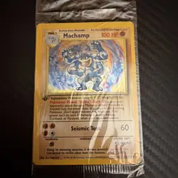 Machamp 8/102 -FACTORY SEALED HOLO RARE - Pokemon Base Set 1st Edition Card MINT - Image 1