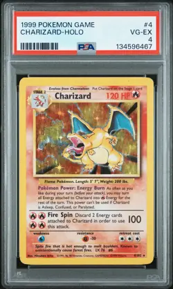 Pokemon TCG Base Set Charizard Holo Rare Card 4/102 - Image 1