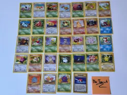 1st Edition Jungle Pokemon TCG Full Set of 32 Uncommon & Common Cards NM Pikachu - Image 1