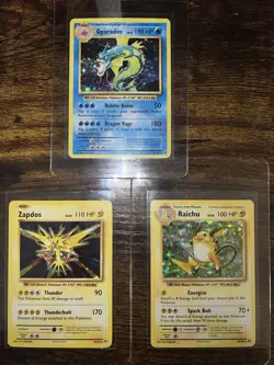 Pokemon XY Evolutions Holo 3 Card Lot Zapdos#42 Gyarados#34 Raichu#36 - Image 1
