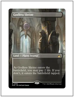 1x Godless Shrine, Borderless Art, Ravnica Remastered Magic MTG NM - Image 1
