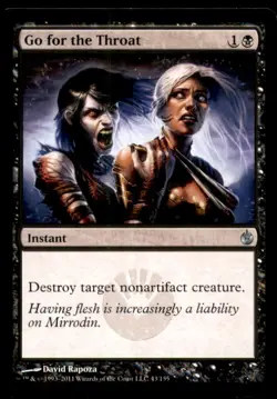 Go for the Throat LP Light Play Mirrodin Besieged MTG [9931] - Image 1