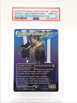 SQUALL, SEED MERCENARY 2025 MTG BORDERLESS FOIL RARE #402 PSA 10 Q6092 - Image 1