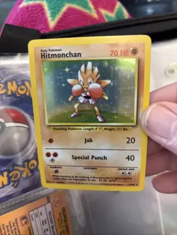 Pokemon Hitmonchan 7/102 Holo Rare Base Set LP G158 - Image 2