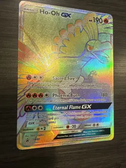 Pokemon Ho-Oh GX SM80 Rainbow Rare Sun & Moon Black Star Promo VG - Image 2