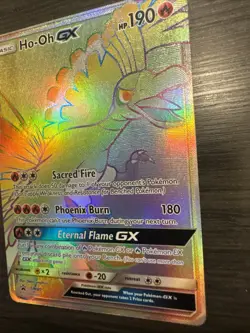 Pokemon Ho-Oh GX SM80 Rainbow Rare Sun & Moon Black Star Promo VG - Image 4