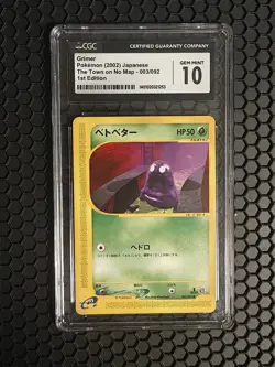 2002 Pokemon 1st Edition - Grimer - Time On No Map PSA Gem MT 10 - Image 1