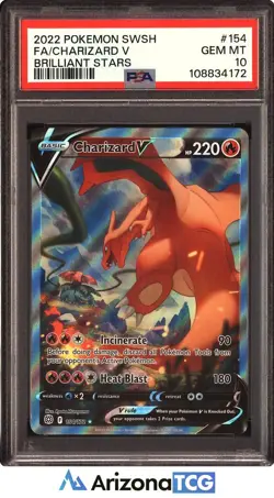 Pokemon 2022 Charizard V 154/172 Alt Art Brilliant Stars GEM MINT PSA 10 - Image 1