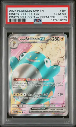 IONO'S BELLIBOLT EX 2025 Pokemon Black Star Promo #194 Prem Coll PSA 10 - Image 1