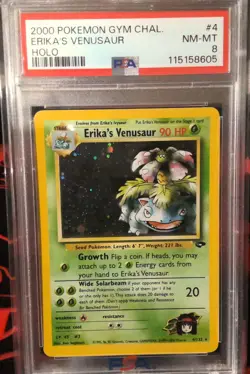 Pokemon Erika’s Venusaur Gym Challenge Holo Rare 4/132 PSA NM-MT 8 - Image 1