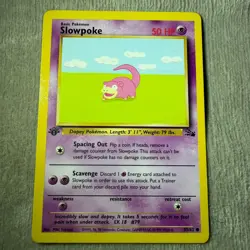 POKEMON SLOWPOKE 55/62 1ST EDITION FOSSIL LP - Image 1
