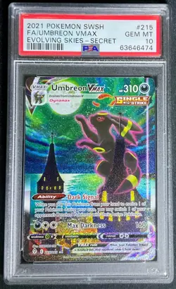 Pokemon 2021 Umbreon VMAX 215/203 Alt Art Secret Evolving Skies PSA 10 Moonbreon - Image 1