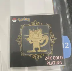 Meowth 24k Gold Plated Sticker Pokemon - Image 1