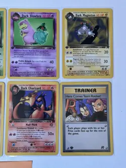 1st Edition Team Rocket RARE Pokemon TCG Set Of 8: Dark Charizard Machamp Hypno - Image 2