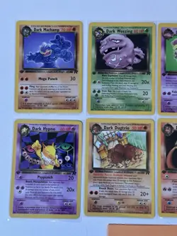 1st Edition Team Rocket RARE Pokemon TCG Set Of 8: Dark Charizard Machamp Hypno - Image 3