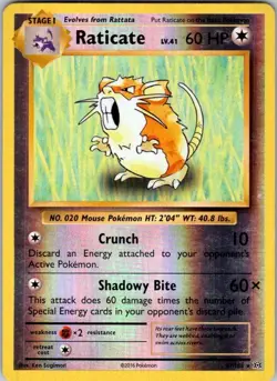 Pokemon | XY - Evolutions | Raticate | 67/108 | Reverse Holo | MP - Image 1