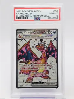 CHARIZARD EX 2023 POKEMON PREMIUM COLLECTION PROMO BLACK STAR #056 PSA 10 Q5346 - Image 1