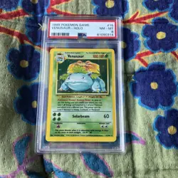 Venusaur Holo Rare PSA 8 NM-MT 1999 Pokemon Base Set Unlimited #15/102 - Image 1
