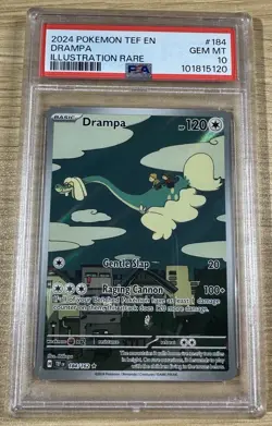 Pokemon Drampa #184 Scarlet & Violet 2024 Temporal Forces IR PSA 10 - Image 1