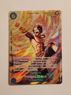 One Piece Carrying On His Will Portgas D Ace OP13-119 Secret Rare SEC SP NM - Image 1