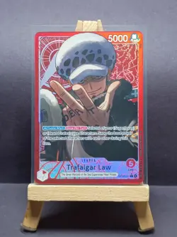 One Piece OP14 The Azure Sea’s Seven Trafalgar Law #OP14-001 Alt Art Leader - Image 1
