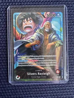 One Piece Silvers Rayleigh Alt Art OP12-001 Leader Rare NM English - Image 1