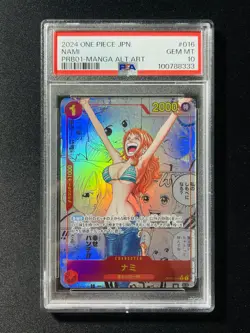 2024 One Piece JPN. Nami #OP01-016 R PRB01 Manga Alt Art Holo SSP PSA 10 -GF78 - Image 1