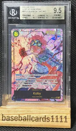 2025 ONE PIECE OP11-A FIST OF DIVINE SPEED ALTERNATE ART #119 KOBY BGS 9.5 P1 - Image 1