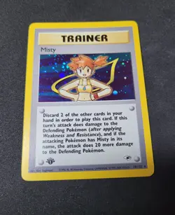Misty 18/132 1st Edition Gym Heroes NM Holo Graphic Foil Vintage Pokemon Card - Image 1