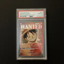 PSA 10 Monkey D Luffy ST01-012 OP03 Wanted Alt Art One Piece Card English - Image 1