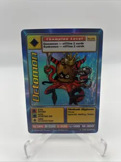 1999 Bandai Digimon CCG Octomon #St-37S Holo Holographic Card Rare LP - Image 1
