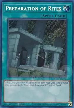 Yugioh - Preparation of Rites - 1st Edition Secret Rare NM - Free Holo Card - Image 1