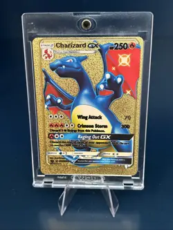 BLUE Charizard GX HP250 Gold Pokemon Card RARE SV49/SV94 (ash1) - Image 1