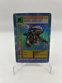 1999 Bandai Digimon CCG Coelamon #St-36S Holo Holographic Card Rare LP - Image 1