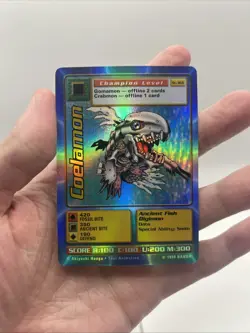 1999 Bandai Digimon CCG Coelamon #St-36S Holo Holographic Card Rare LP - Image 3