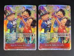 Ace & Sabo & Luffy OP13-007 Foil SR Carrying On His Will. English. 2 CARDS! - Image 1