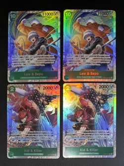 2 Law & Bepo ST24-004 SR (ST-24 Bonney Deck) 2 Kid&Killer ST24 002 SR. 4 CARDS! - Image 1