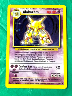 Alakazam 1/102 Base Set Holo Vintage WOTC LP Pokemon TCG Card - Image 1