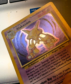 Alakazam 1/102 Base Set Holo Vintage WOTC LP Pokemon TCG Card - Image 3