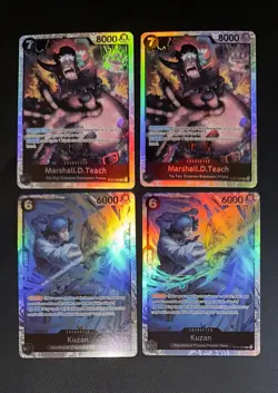 One Piece (2)Marshall D. Teach SR ST27-005 & (2) Kuzan SR ST 27-003. 4 CARDS! - Image 1