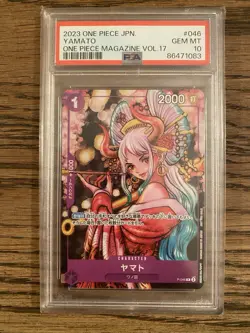 GEM MINT PSA 10 Yamato P-046 PROMO ONE PIECE Magazine Vol 17 Card GAME Japanese - Image 1