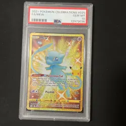 Pokemon TCG Celebrations Mew Gold Holo Secret Rare Card 025/025 2021 - Image 1