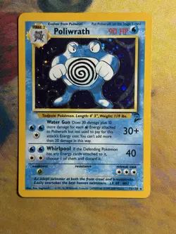Poliwrath 15/130 Base Set 2 Holo Rare Wotc Wizards Vintage Pokemon Card MP PL - Image 2