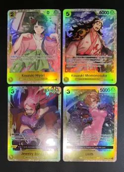 Kouzuki Hiyori EN SR OP06-106 & 3 Other SR Shown In Pic. 4 CARDS TOTAL! - Image 1