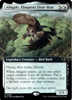 Abigale, Eloquent First-Year FOIL EXTENDED ART Lorwyn Eclipsed Magic MTG NM - Image 1